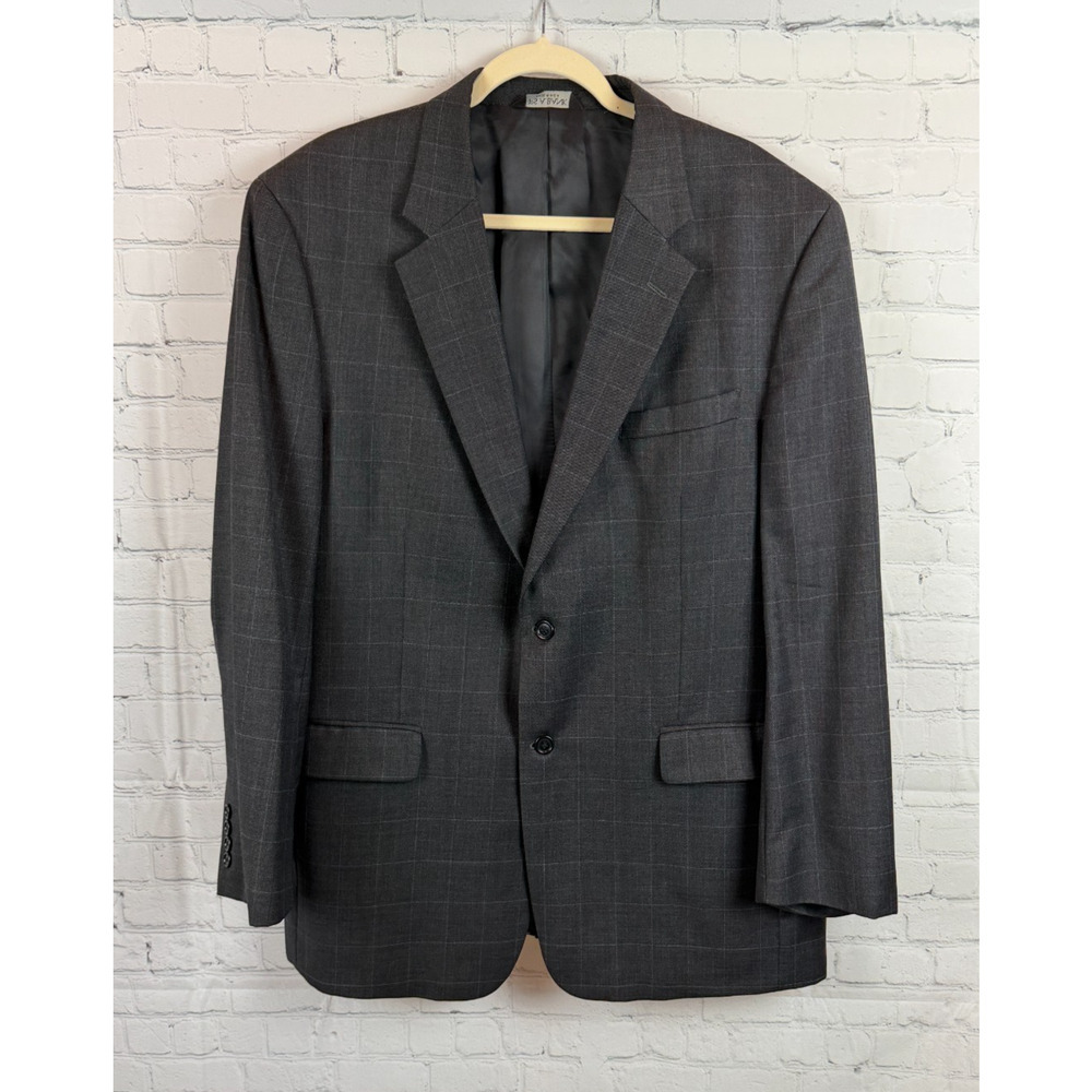 JOS. A. BANK gray check 100% wool mens jacket blazer 46L